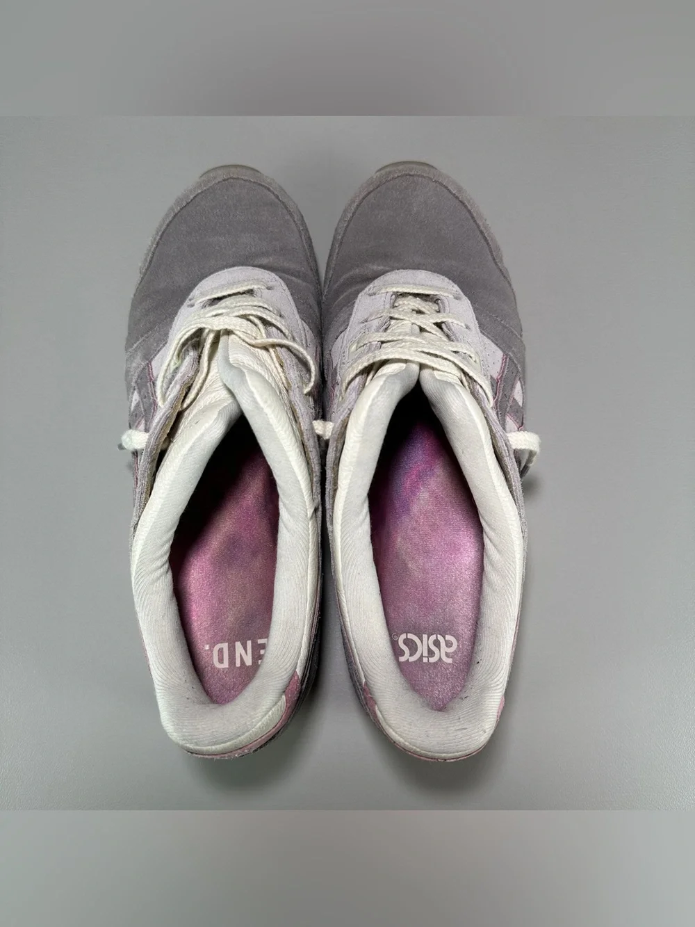 END. x Asics Gel Lyte III Lavender Grey Pink Ivory Suede Sneakers